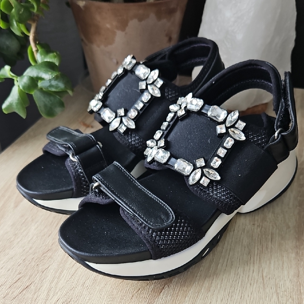 Athletic Sandals with Rhinestone Accents